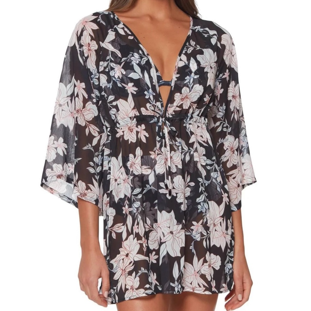 Sanctuary gray floral swimsuit coverup. Adorable!